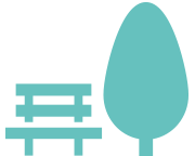 park bench and tree icon