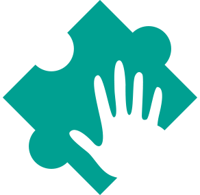 puzzle piece with hand icon