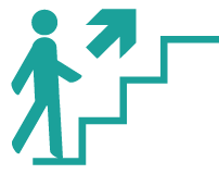 person walking upstairs icon