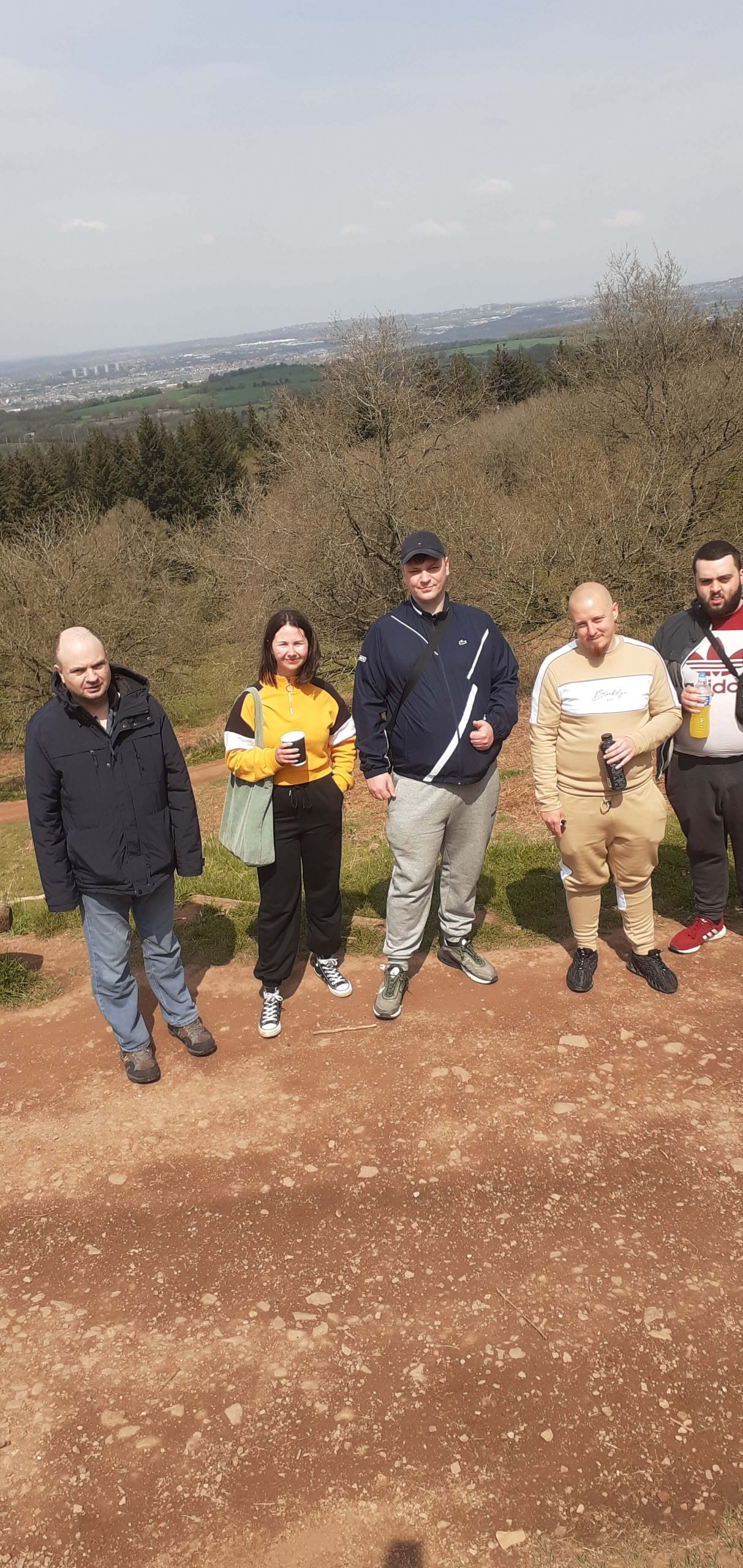 residents on a walk in nature