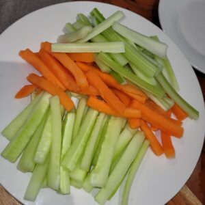 plate of carrot and celery sticks