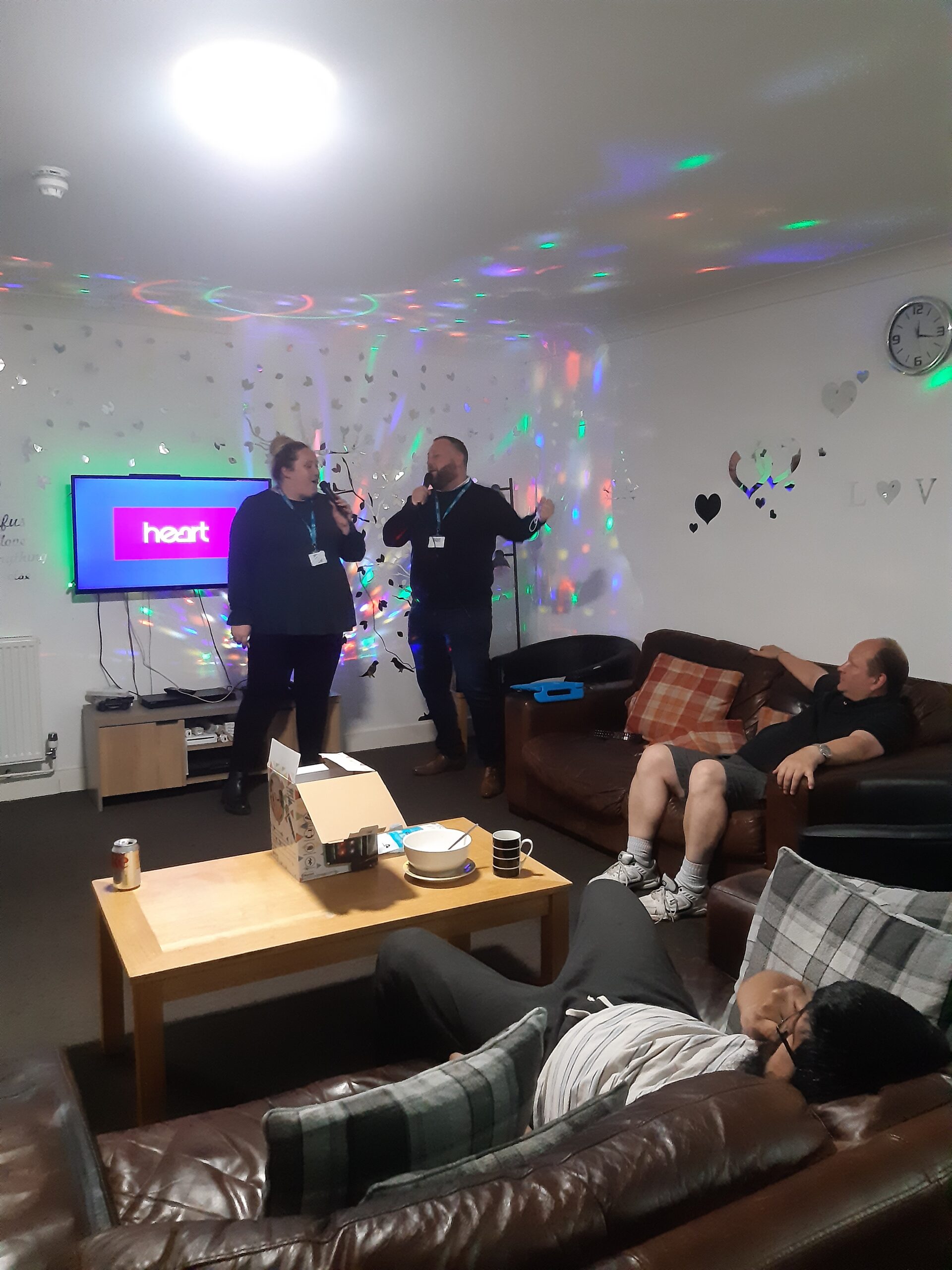 service managers singing karaoke