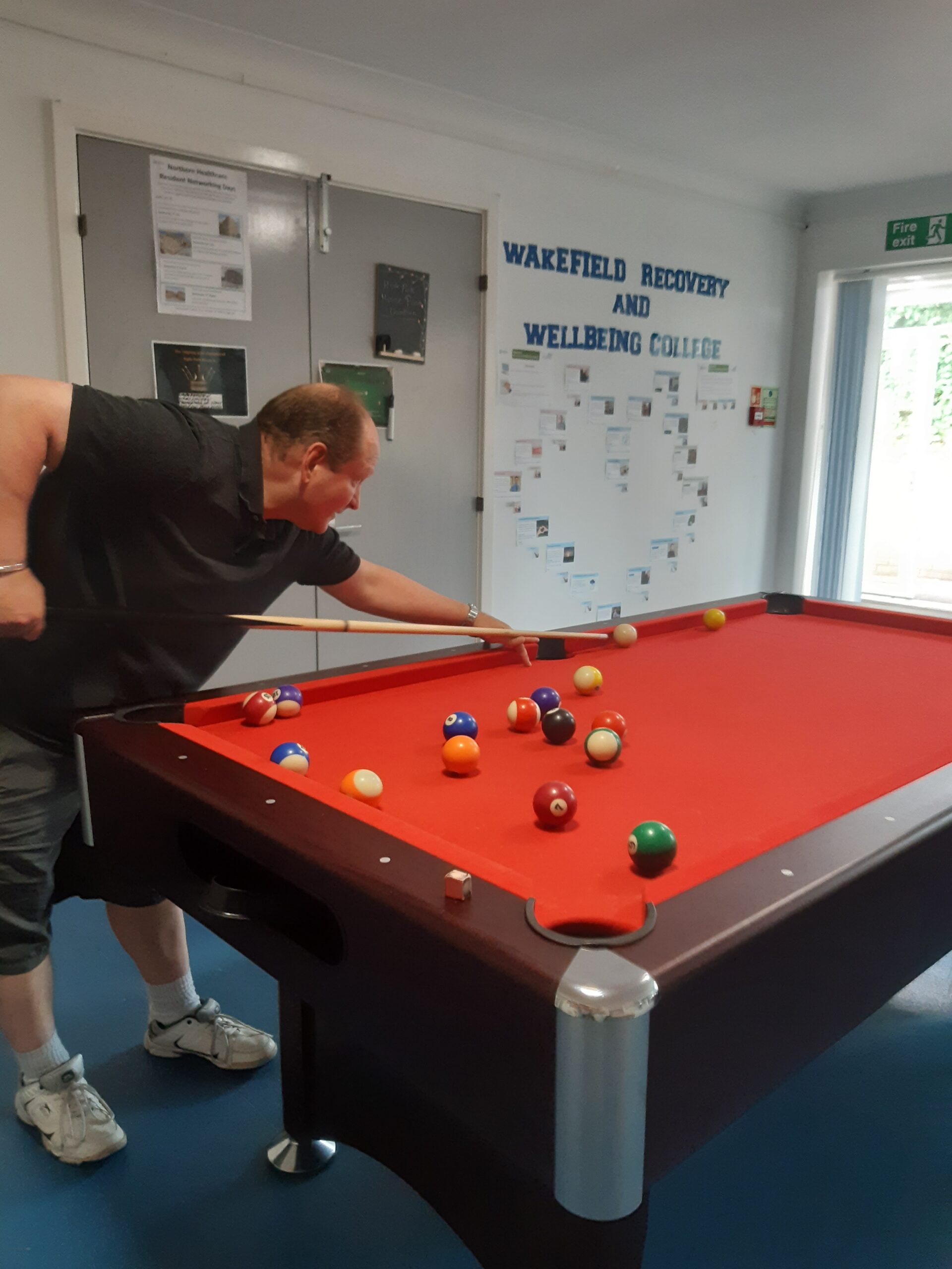 resident playing pool