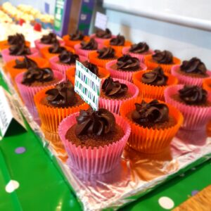 plate of chocolate cupcakes