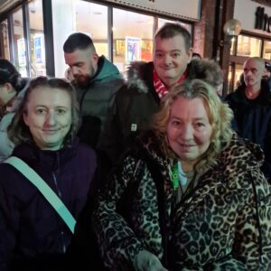 residents at Christmas light switch on