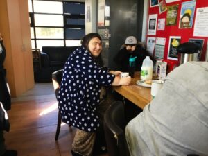 Residents catching up over coffee