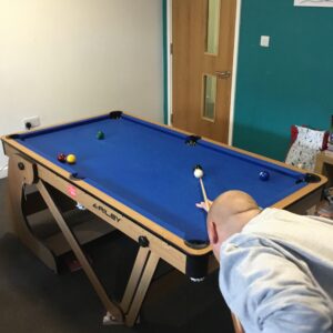 resident playing pool