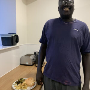 resident with homecooked meal