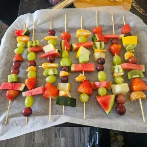 Fruit kebabs at Glen Garth House