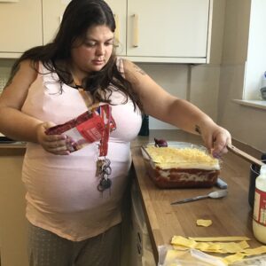 resident making lasagne