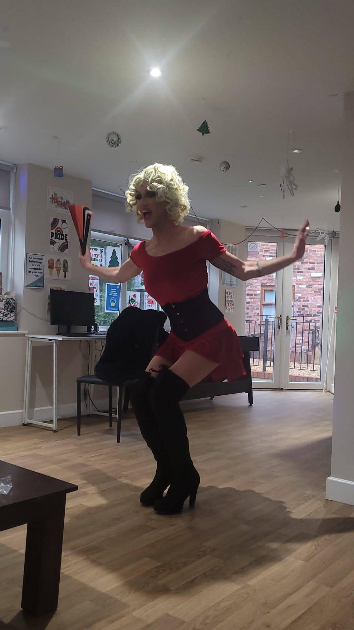 Big Jessie in red dress