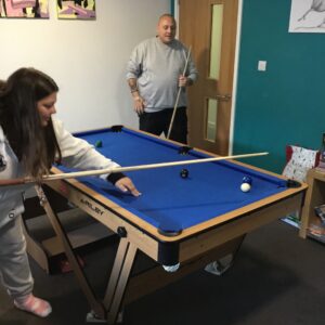 residents playing pool