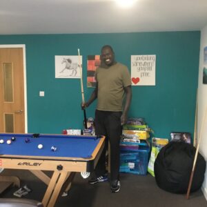 resident playing pool