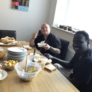 residents enjoying baking group