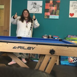 resident playing pool