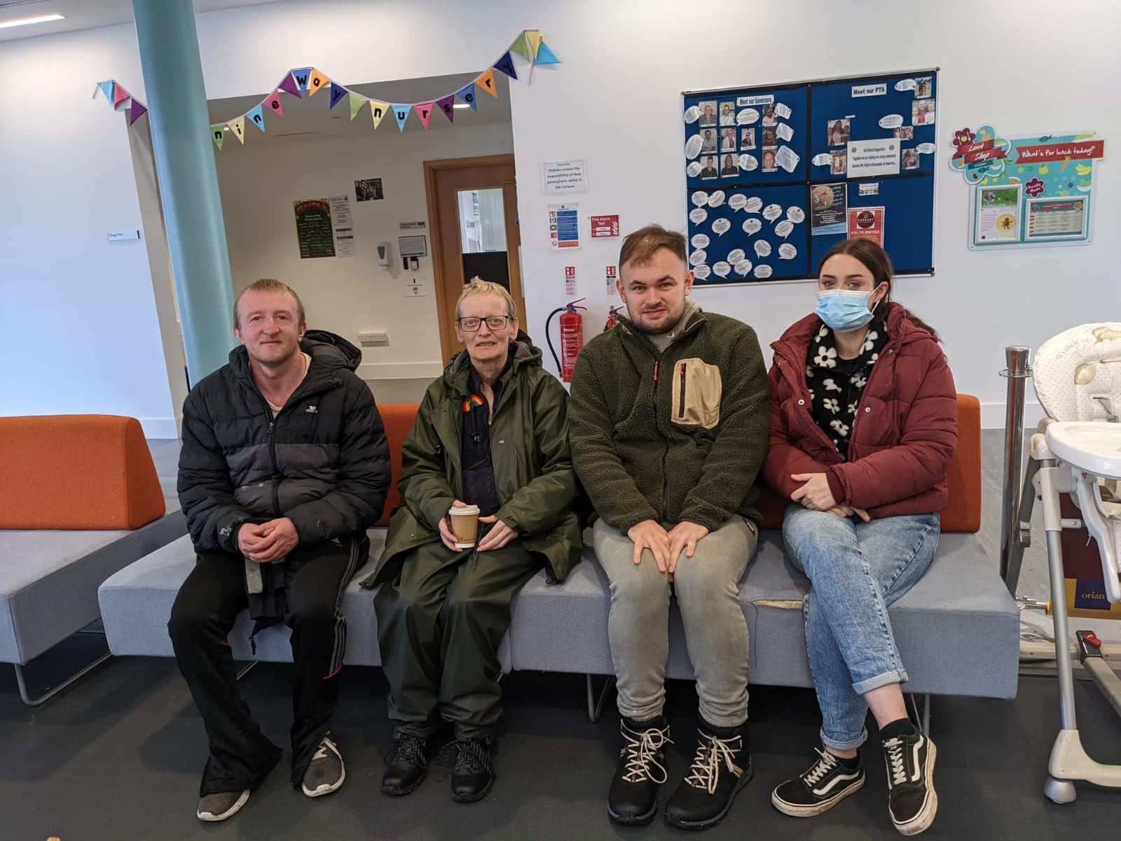 Kirk House residents sat in community centre