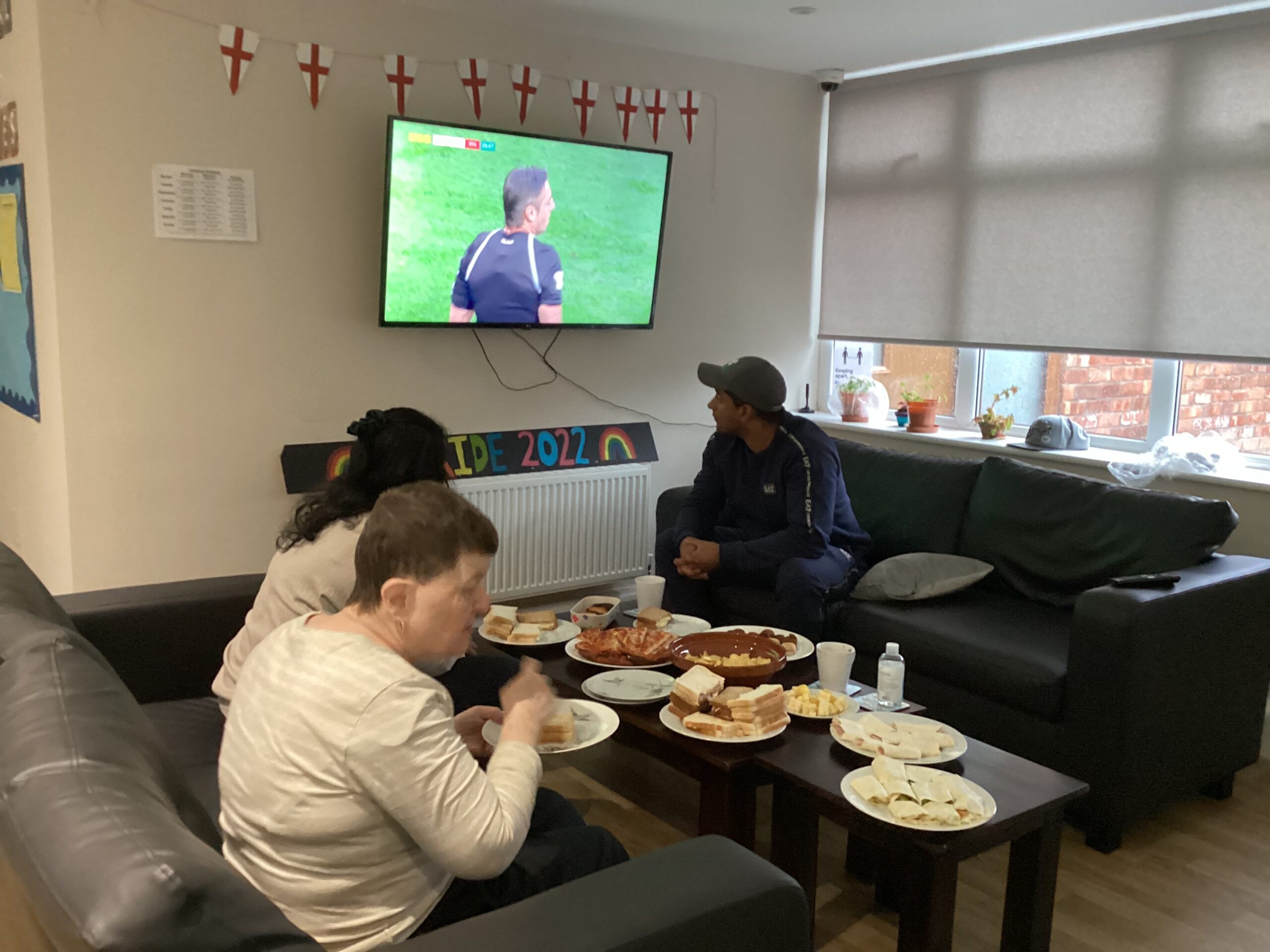 residents watching world cup game