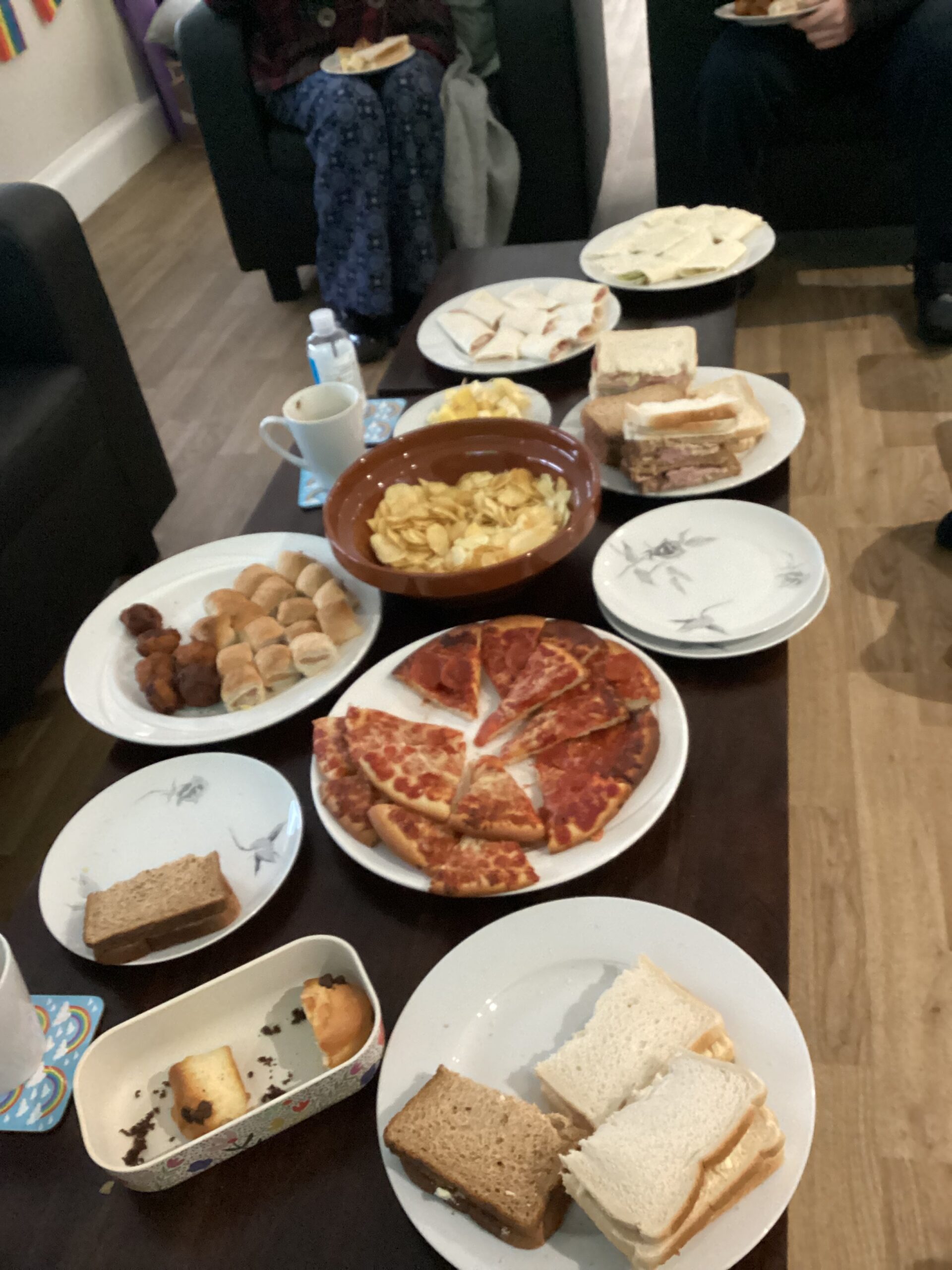 table of buffet food