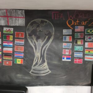 World Cup chalkboard display