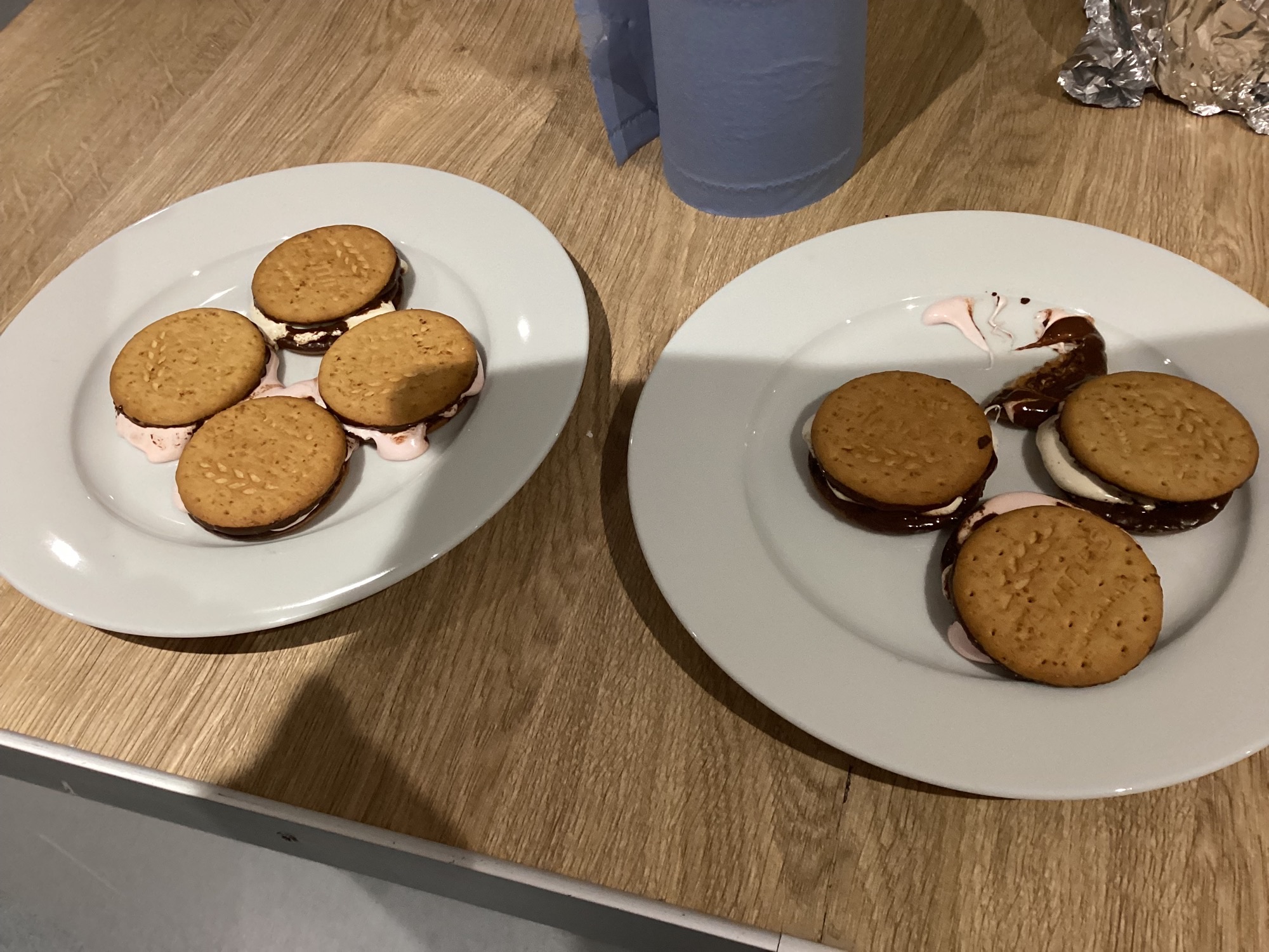 plate of homemade smores