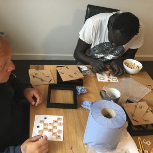 residents making handmade personalised frames