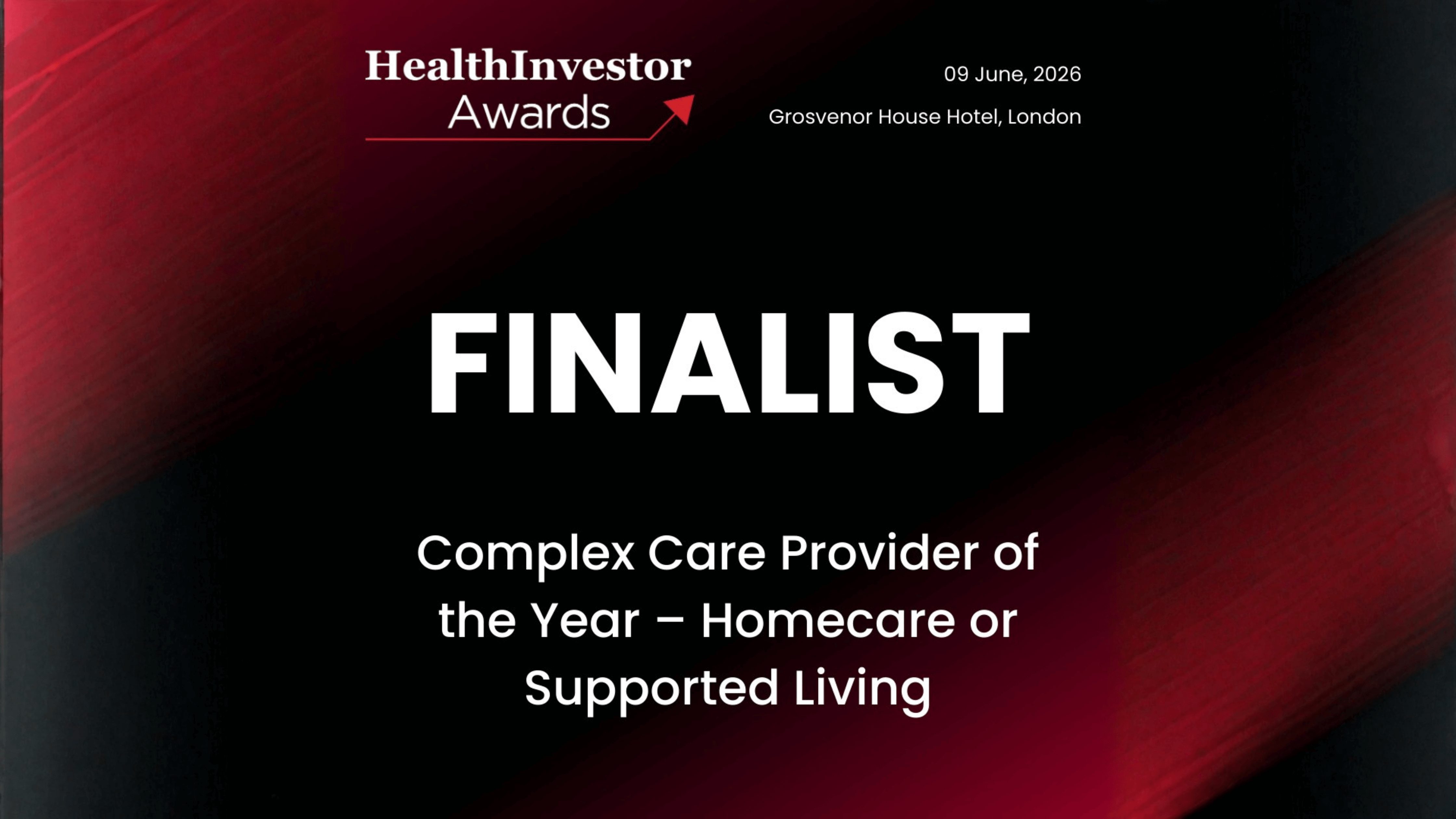 Blog banner highlighting Northern Healthcare being named a finalist at the HealthInvestor Awards 2026 in the Complex Care Provider of the Year - Homecare or Supported Living category