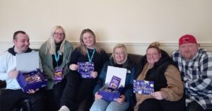 Staff and residents celebrating Easter