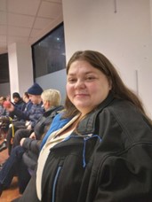 Resident enjoying the football