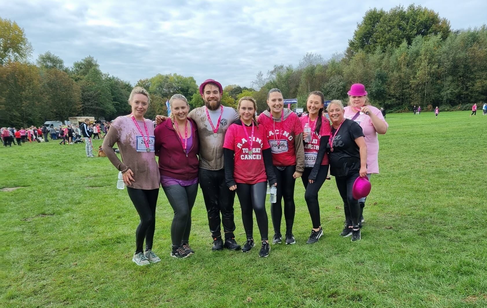 Race for Life Pretty muddy: Team at the finish line