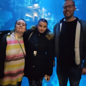 Three residents at aquarium