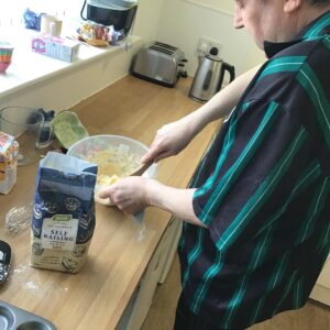resident mixing cake mixture