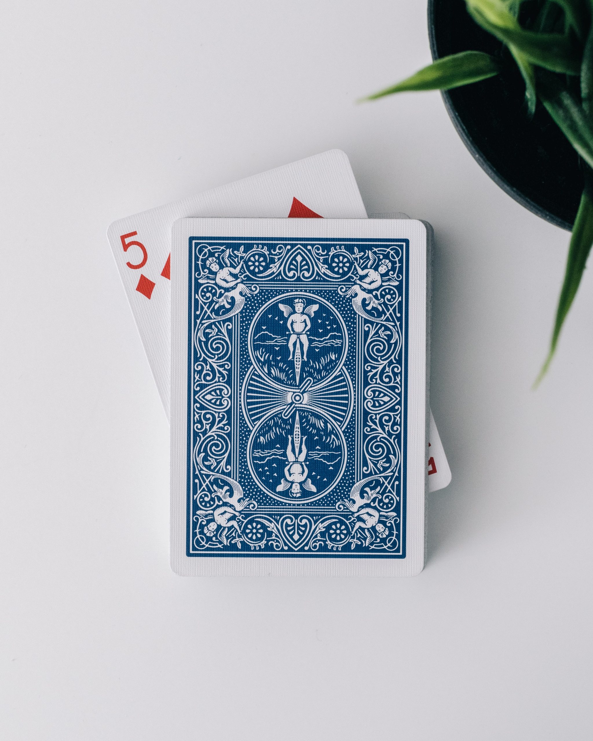deck of playing cards on white background