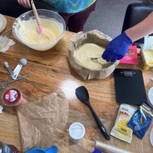 baking cakes and biscuits, bowl of batter
