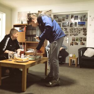 residents enjoying breakfast club