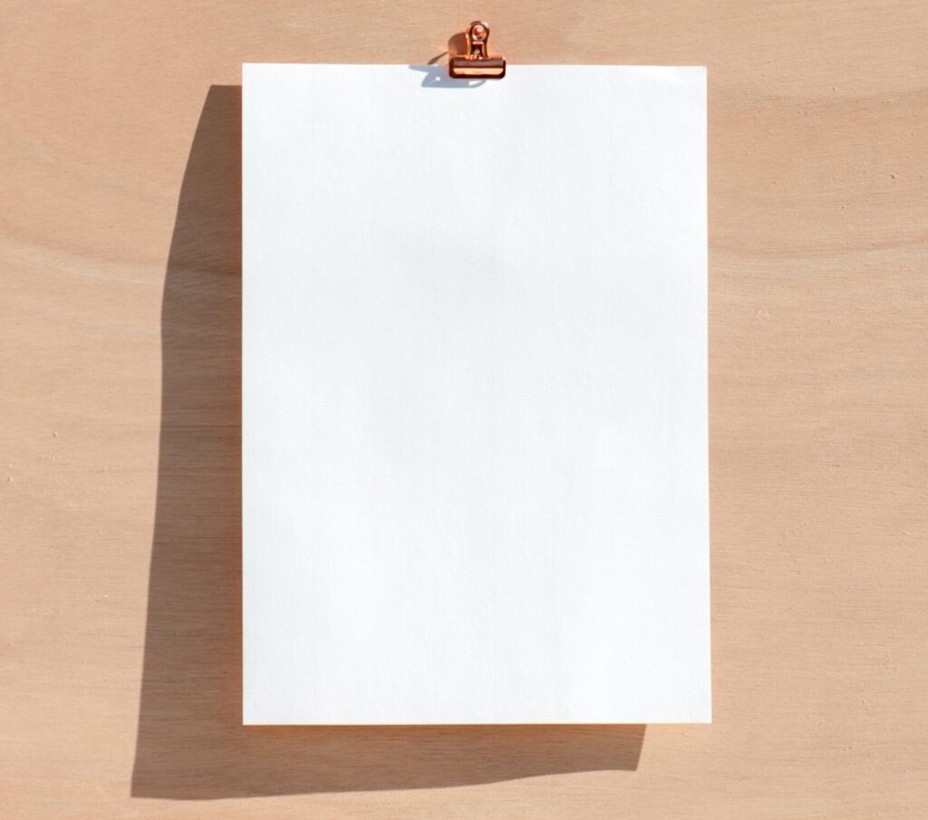 piece of white paper