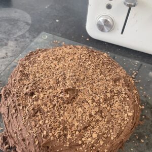 the finished chocolate cake