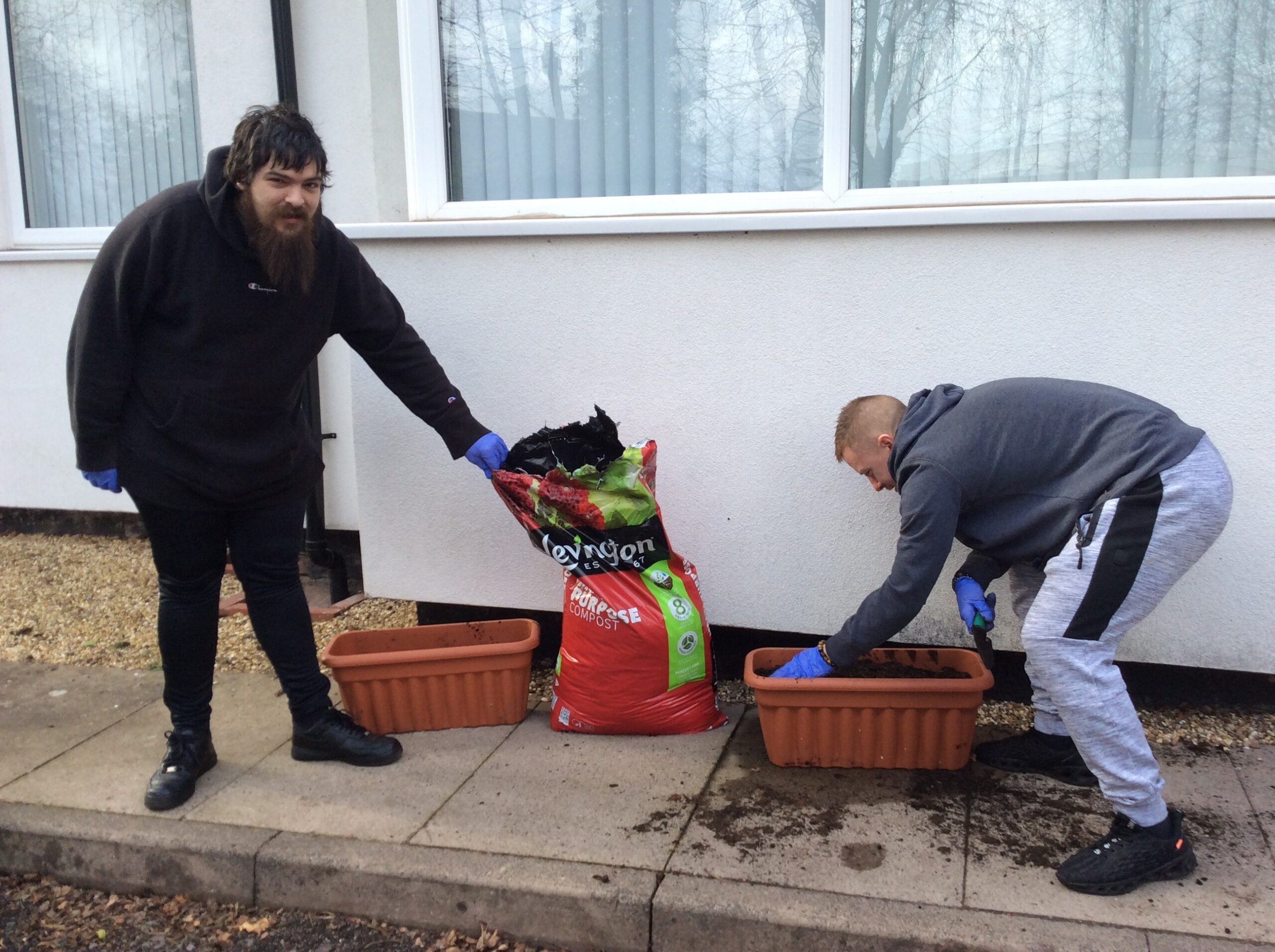 residents gardening