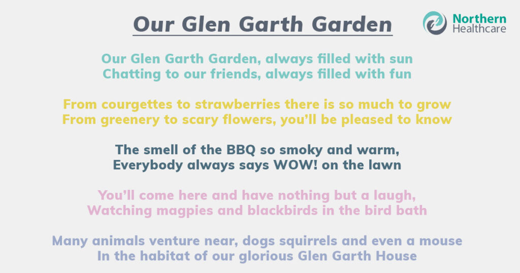 resident poem about Glen Garth House garden