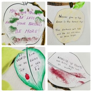 quotes written on paper leaves