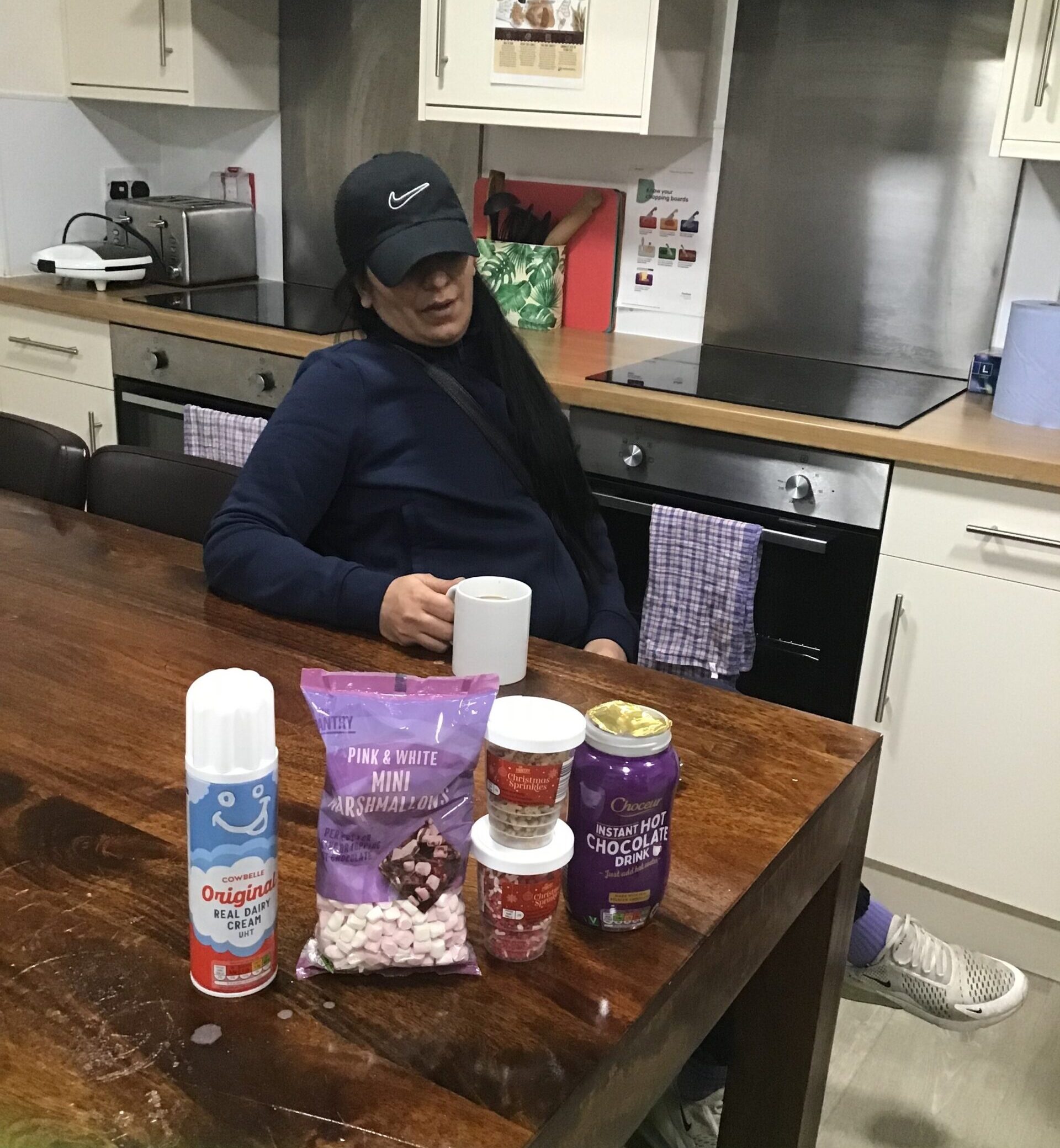 resident making hot chocolate
