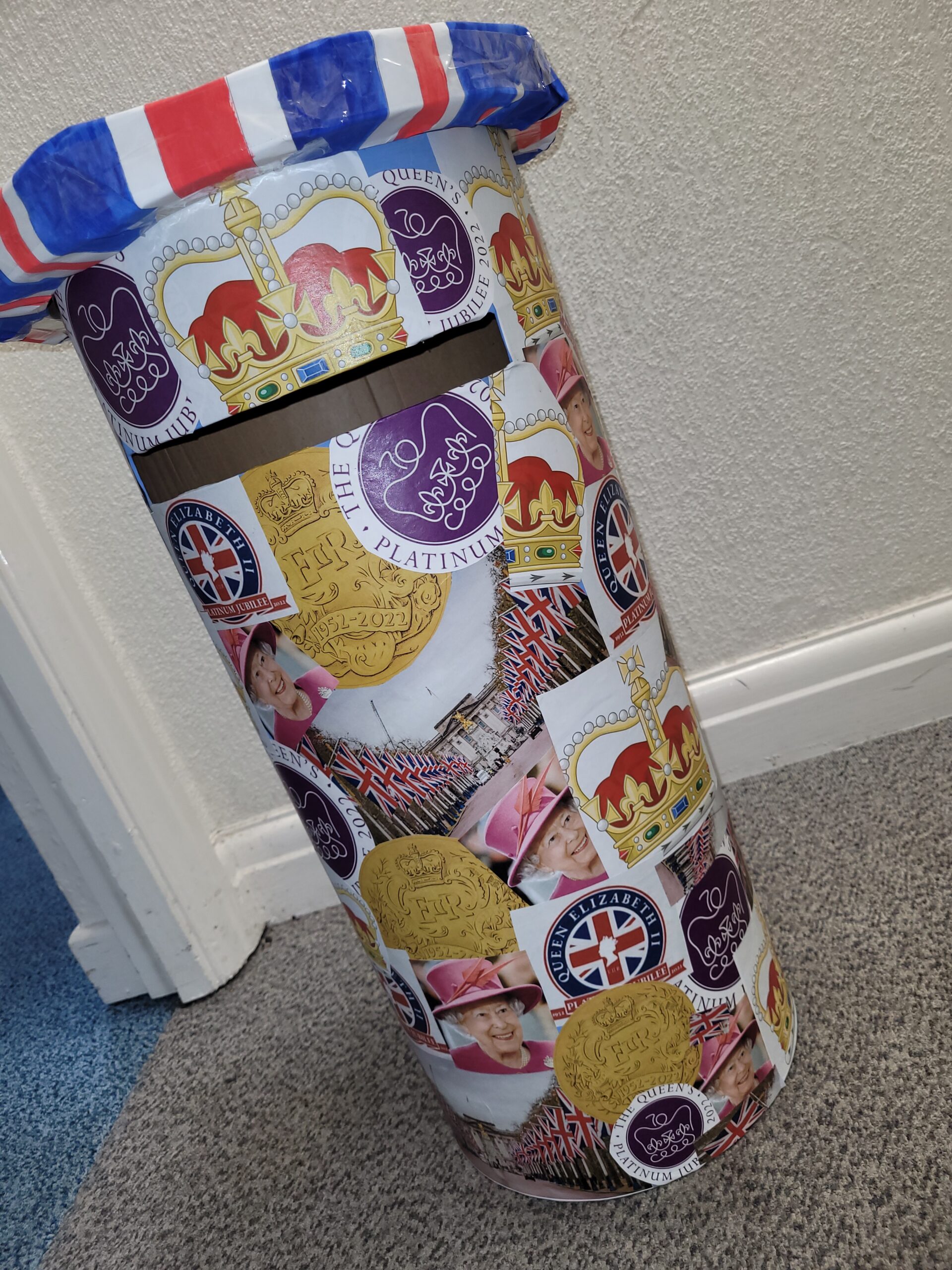 post box with Queen's Platinum Jubilee decorations