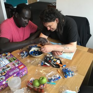 residents making lego