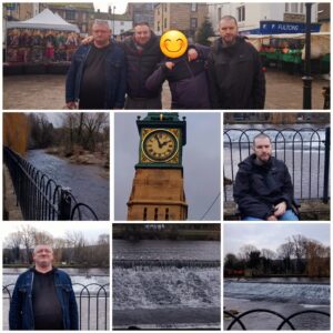 collage of photos showing residents on day trip to Otley