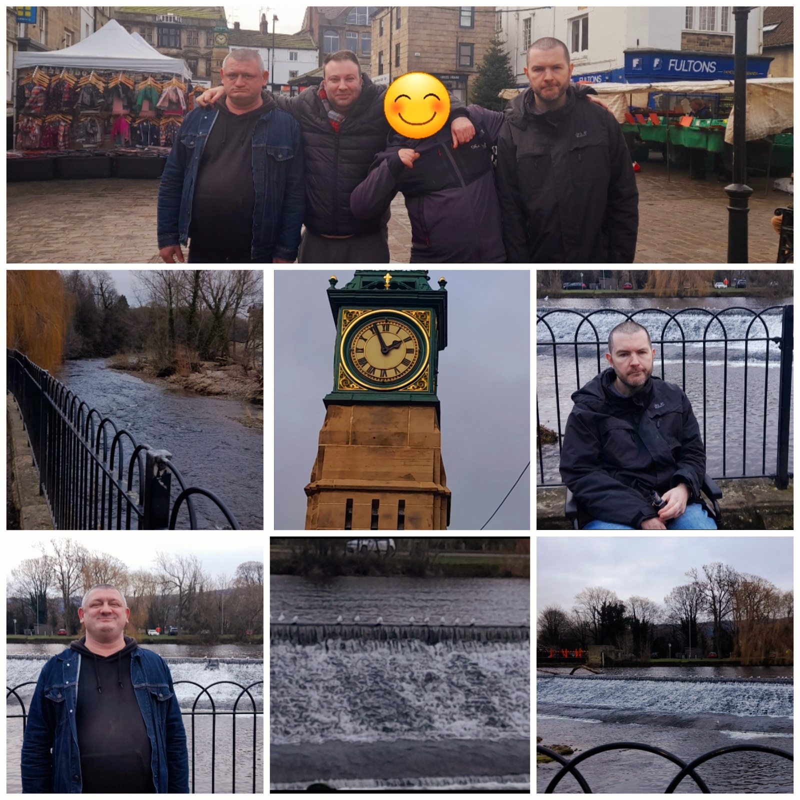 collage of photos showing residents on day trip to Otley