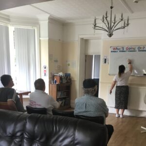 residents playing pictionary