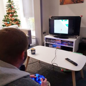 resident playing video games