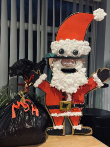 postbox decorated as Santa