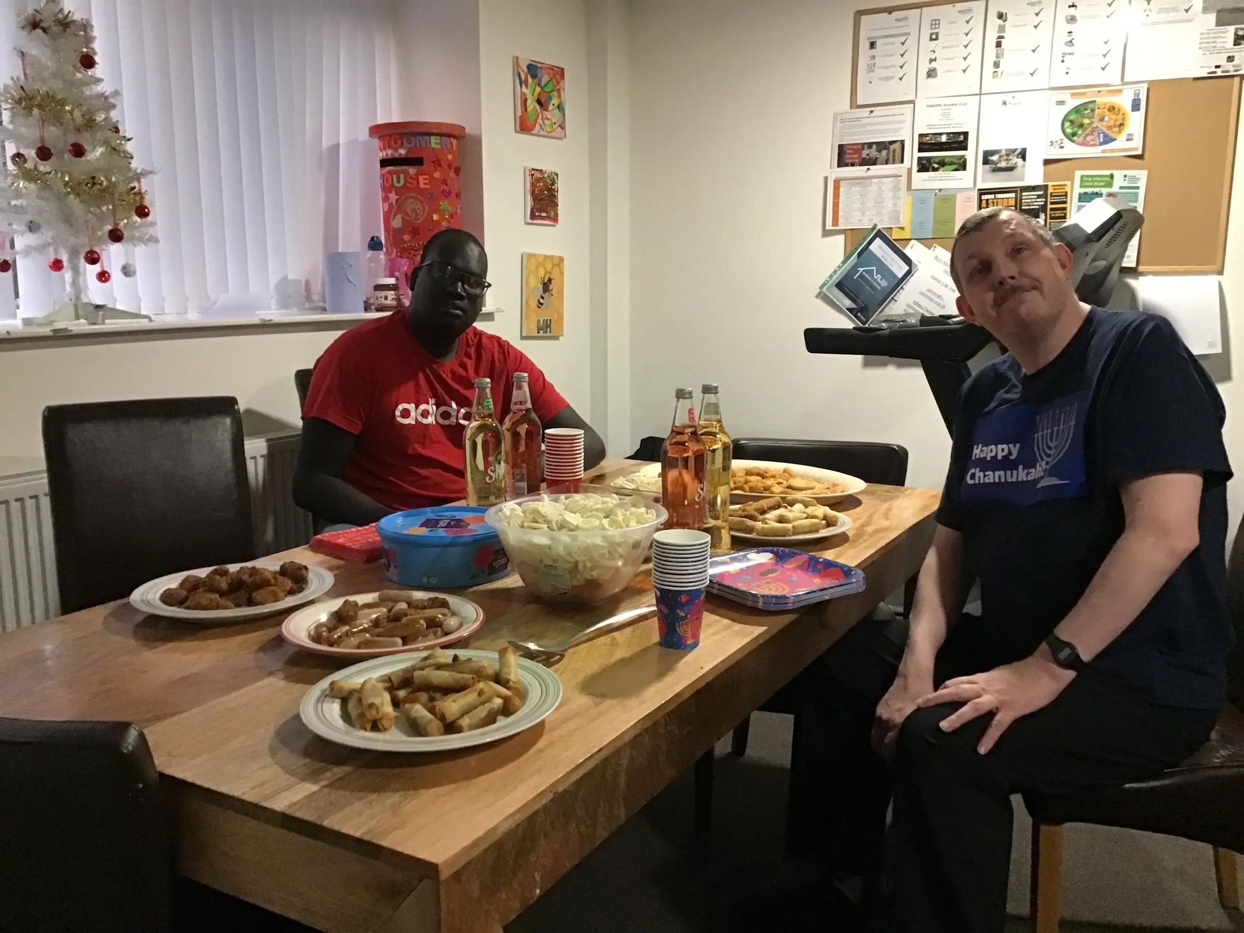 residents enjoying christmas dinner
