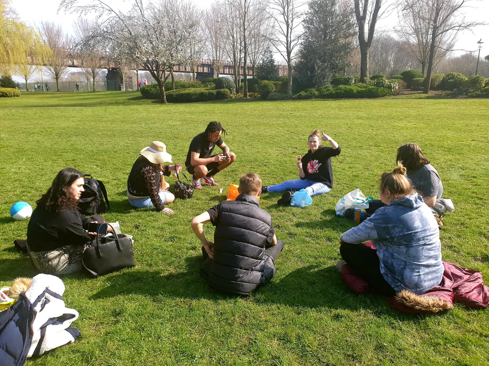 residents enjoying a picnic in the park