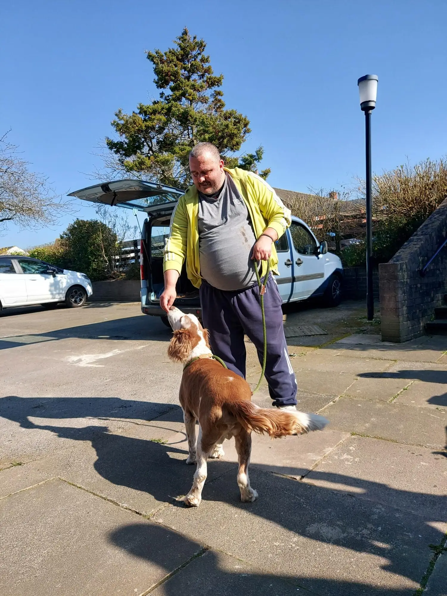 resident and dog